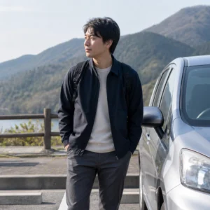 車選びや維持費を検討する日本人の人物の写真風イメージ