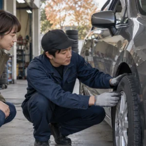 車選びや維持費を検討する日本人の人物の写真風イメージ